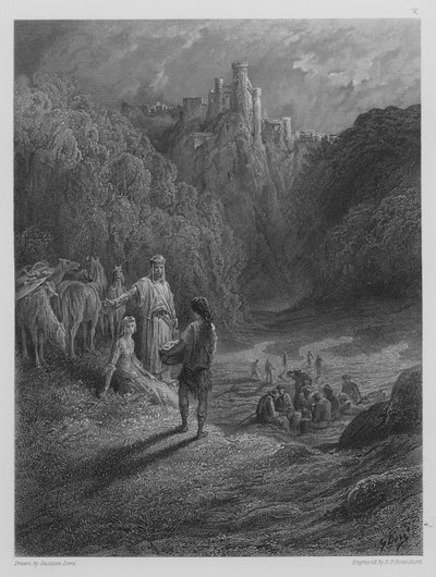 牧草地のジェラインとイーニッド 作： Gustave after Dore